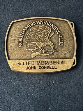Vintage 1981 North American Hunting Club Belt Buckle Life Member Has Name